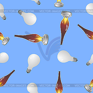 Seamless texture with lamps - royalty-free vector image