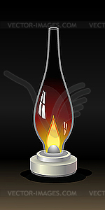 Old kerosene lamp - vector clipart