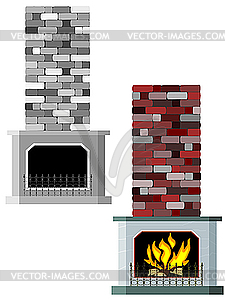 Fireplaces - vector clipart