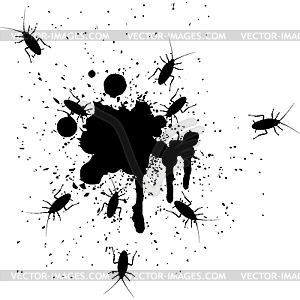 Spots and cockroaches - vector clipart