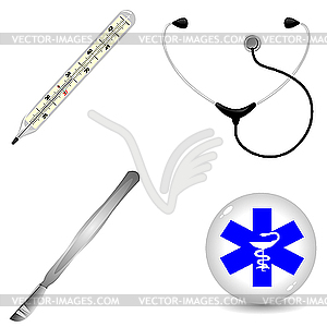 Set of medical accessories - vector EPS clipart