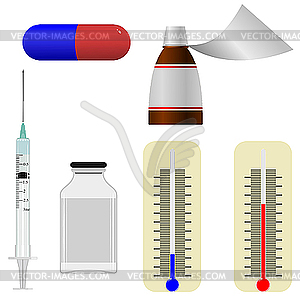 Set of s of medical items - vector image