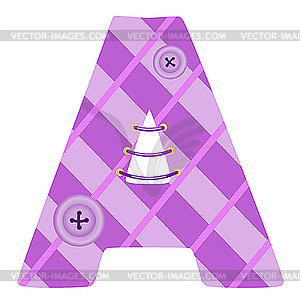 The letter A with buttons and thread. EPS - vector image