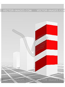 Business graphics with red stripes - vector clipart