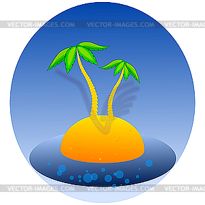 Blue background with palm trees - vector clipart