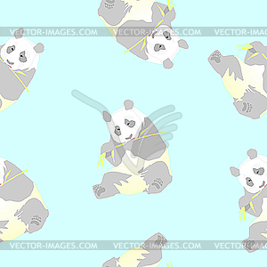 Seamless texture of panda - vector clip art