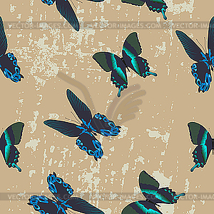Seamless texture with beautiful butterflies - vector image