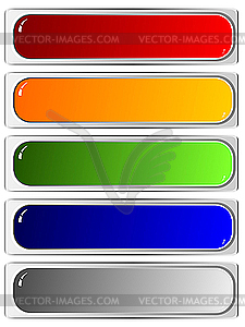 Set of color long buttons - vector image