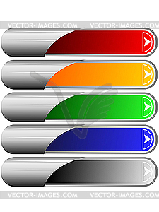 Set of color long buttons 6 - vector clip art