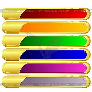 Long color gold buttons - vector image