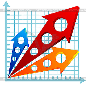 Chart with arrows - vector clip art