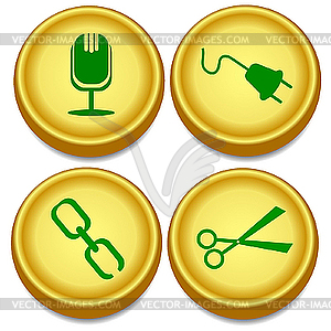 Golden buttons - vector EPS clipart