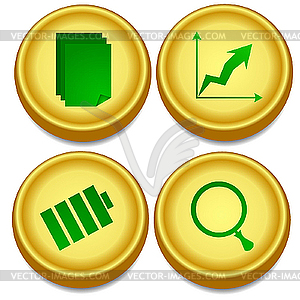 Golden buttons - vector clipart