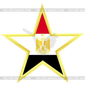Gold star with flag of Egypt - vector clipart