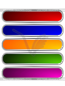 Set of color long buttons - vector image