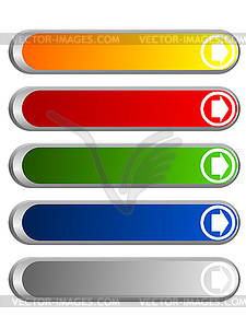 Matted colored blank web buttons - vector image