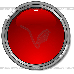 Glossy red button - vector clipart