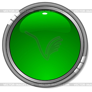 Glossy green button - stock vector clipart