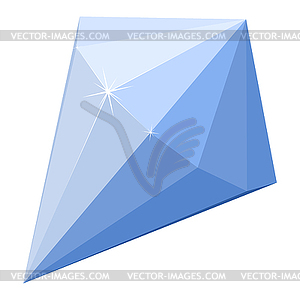 Cartoon blue diamond - vector clipart