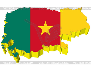 3D map of Cameroon - vector clipart