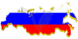 3D map of Russia - vector clip art