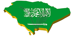 3D-карта Саудовской Аравии - изображение в векторе