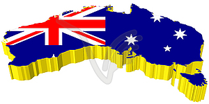 3D map of Australia - vector clip art