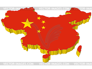 3D map of China - vector image