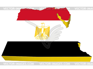 3D map of Egypt - vector image