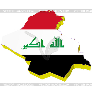 3D map of Iraq - vector EPS clipart
