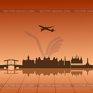 Urban landscape of Amsterdam - vector image
