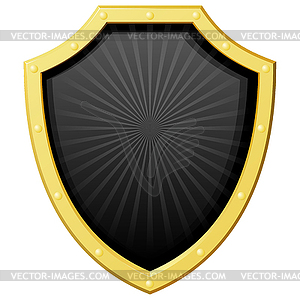 Dark shield with golden frame - vector clip art