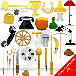 Set of objects - vector image