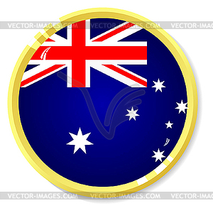 Button with flag Australia - vector image