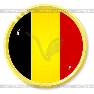 Button with flag Belgium - vector clip art