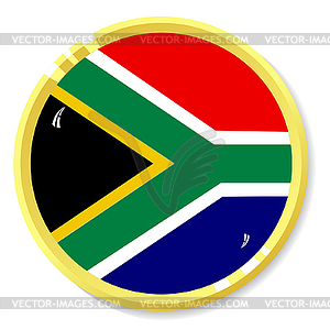 Button with flag South Africa - vector image