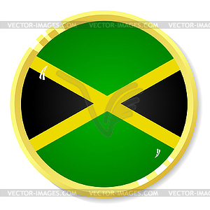 Button with flag Jamaica - vector clipart