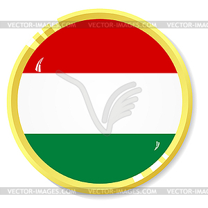 Button with flag Hungary - vector image