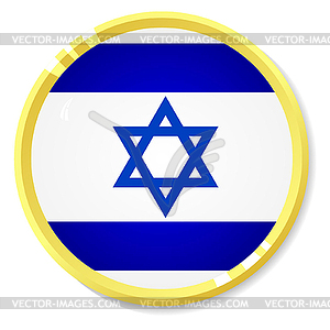 Button with flag Israel - royalty-free vector clipart