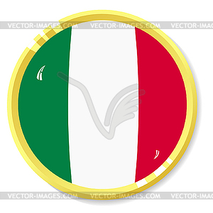 Button with flag Italy - color vector clipart