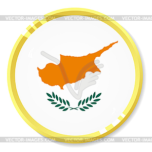 Button with flag Cyprus - vector clipart