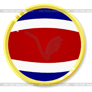 Button with flag Costa Rica - vector image