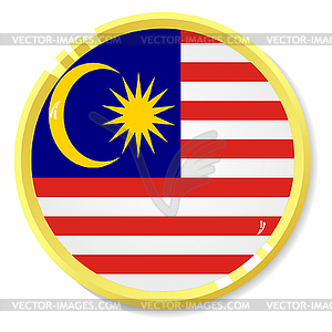 Button with flag Malaysia - vector clipart