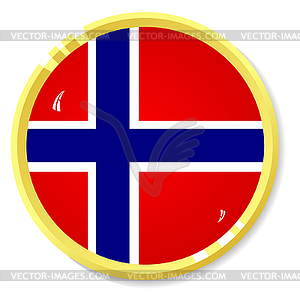 Button with flag Norway - royalty-free vector clipart