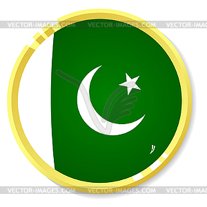 Button with flag Pakistan - vector clip art