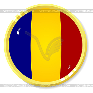 Button with flag Romania - vector clipart / vector image