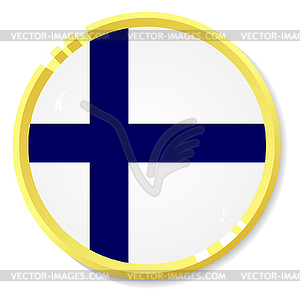 Button with flag Finland - vector image