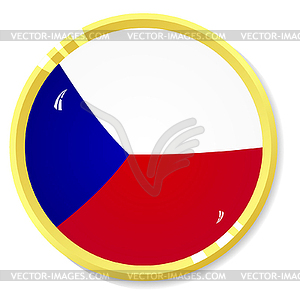 Button with flag Czech - vector clip art