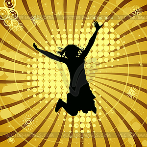 Abstract background with the silhouette of girl. EPS1 - vector clipart