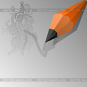 Abstract background with pencil. - vector clipart